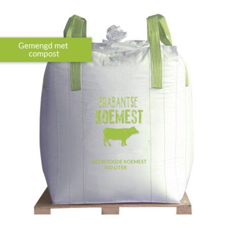 Gedroogde koemest gemengd met Compost Big Bag maat L 500 ltr